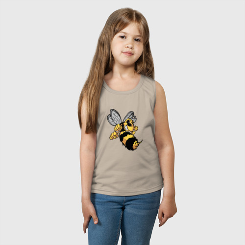 Детская майка хлопок Злая Пчела, цвет миндальный - фото 3