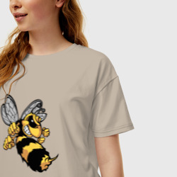 Женская футболка хлопок Oversize Злая Пчела - фото 2