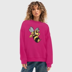 Женский свитшот oversize без начеса хлопок Злая Пчела - фото 2