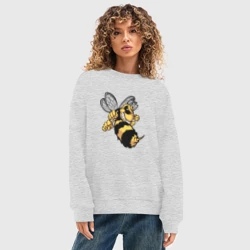 Женский свитшот oversize без начеса хлопок Злая Пчела - фото 2