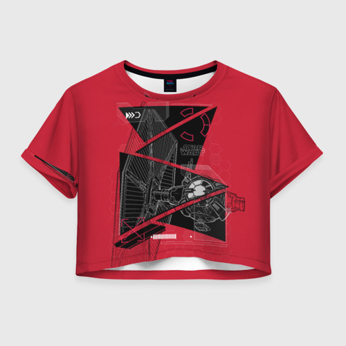 Женская футболка Crop-top 3D TIE fighter Фото 01 Женская футболка Crop-top 3D TIE fighter Фото 01