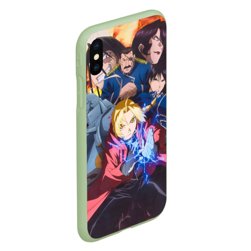 Чехол для iPhone XS Max матовый Fullmetal Alchemist Brotherhood, цвет салатовый - фото 3