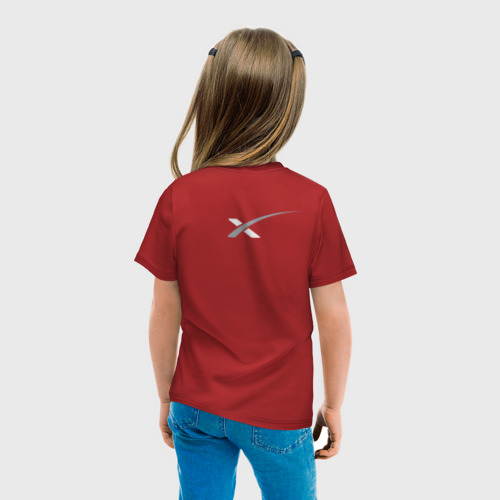 Детская футболка хлопок Spacex - Илон Маск на спине, цвет красный - фото 6