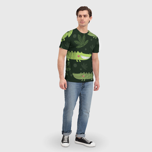 Мужская футболка 3D Милый крокодил, цвет 3D печать - фото 5