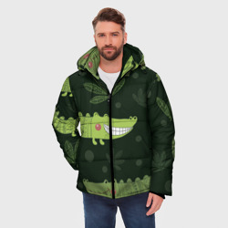 Мужская зимняя куртка 3D Милый крокодил - фото 2