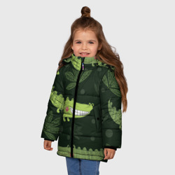 Зимняя куртка для девочек 3D Милый крокодил - фото 2
