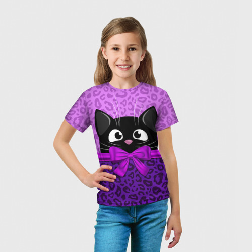 Детская футболка 3D Кошечка, цвет 3D печать - фото 5