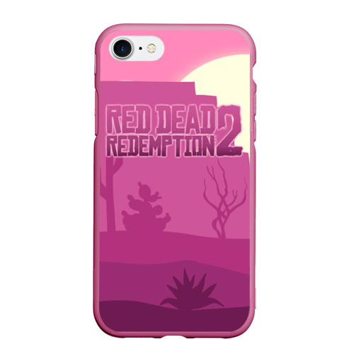Чехол для iPhone 7/8 матовый Red Dead Redemption 2, цвет малиновый