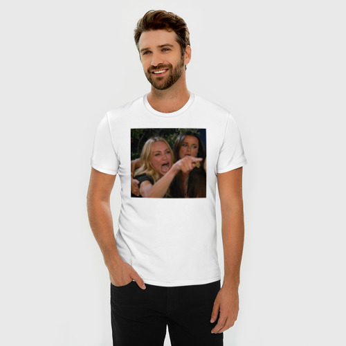 Мужская футболка хлопок Slim Мемная картинка, цвет белый - фото 3