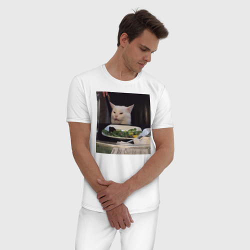 Мужская пижама хлопок Мемная картинка с котом - фото 3