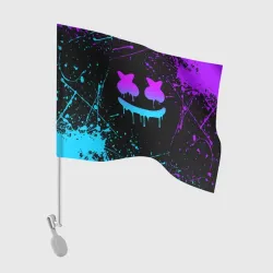 Флаг для автомобиля Marshmello neon Маршмелло неон