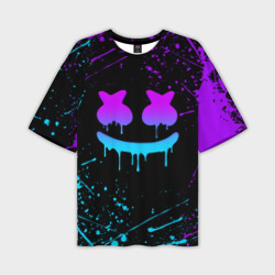 Мужская футболка oversize 3D Marshmello neon Маршмелло неон