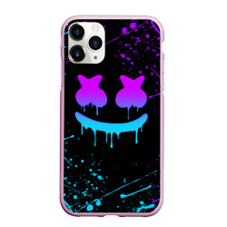 Чехол для iPhone 11 Pro Max матовый Marshmello neon Маршмелло неон