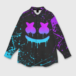 Мужская рубашка oversize 3D Marshmello neon Маршмелло неон