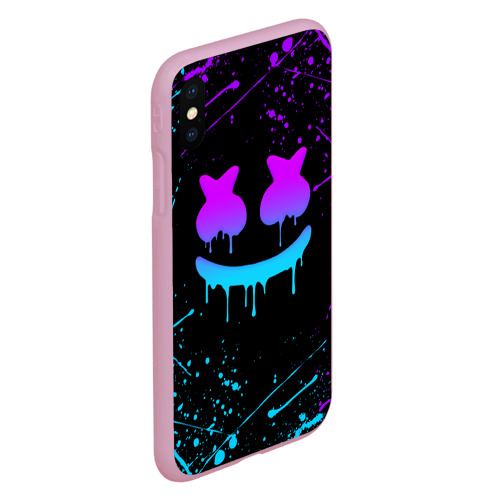 Чехол для iPhone XS Max матовый Marshmello neon Маршмелло неон, цвет розовый - фото 3