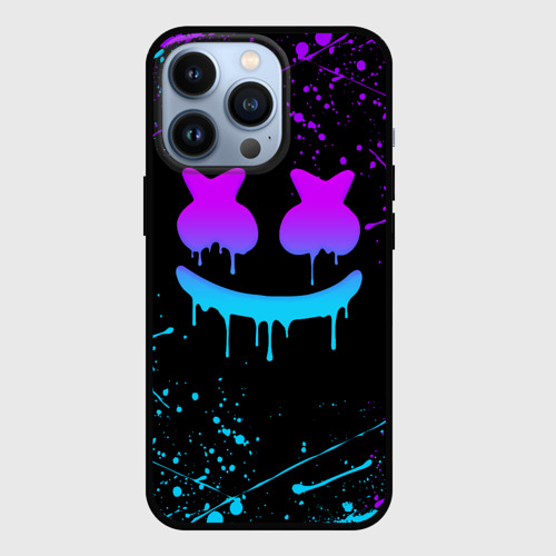 Чехол для iPhone 13 Pro Marshmello neon Маршмелло неон, цвет черный