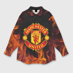 Женская рубашка oversize 3D Манчестер Юнайтед FCMU Manchester united