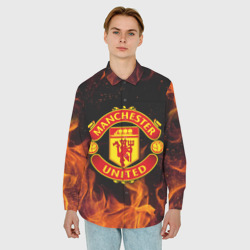 Мужская рубашка oversize 3D Манчестер Юнайтед FCMU Manchester united - фото 2