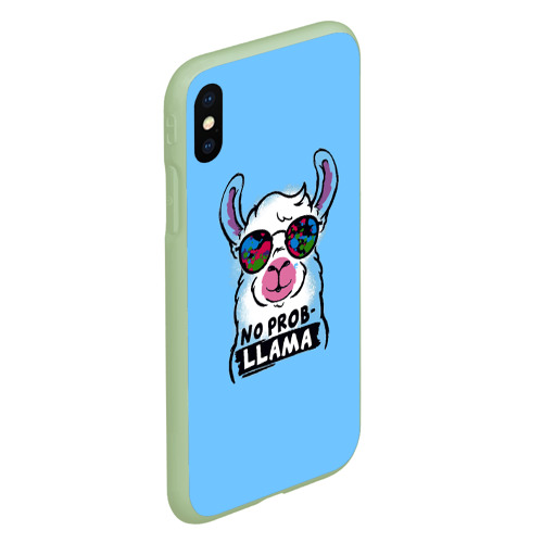 Чехол для iPhone XS Max матовый Llama, цвет салатовый - фото 3