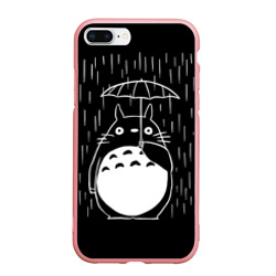 Чехол для iPhone 7Plus/8 Plus матовый Тоторо прячется от дождя