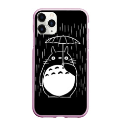 Чехол для iPhone 11 Pro Max матовый Тоторо прячется от дождя