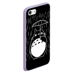 Чехол для iPhone 5/5S матовый Тоторо прячется от дождя - фото 2