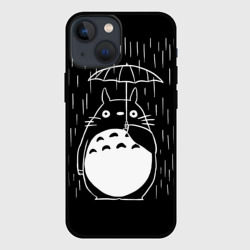 Чехол для iPhone 13 mini Тоторо прячется от дождя