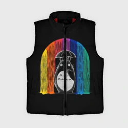 Женский жилет утепленный 3D My Neighbor Totoro радужный дождь