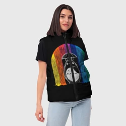 Женский жилет утепленный 3D My Neighbor Totoro радужный дождь - фото 2