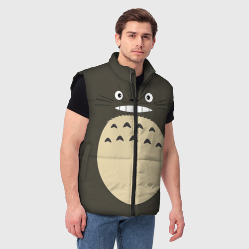 Мужской жилет утепленный 3D Totoro, цвет черный - фото 3