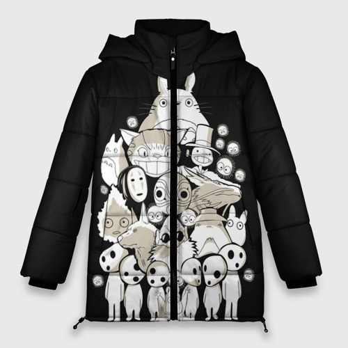 Женская зимняя куртка Oversize Totoro, цвет светло-серый