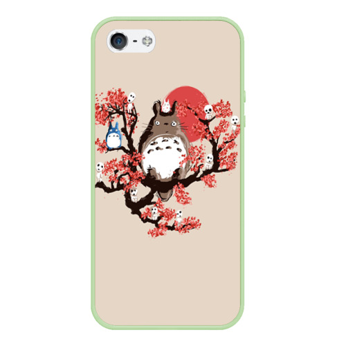 Чехол для iPhone 5/5S матовый Totoro, цвет салатовый