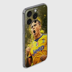 Чехол для iPhone 16 Pro Max силиконовый с защитой камеры Ювентус Дибала - фото 2