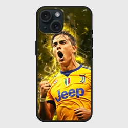 Чехол силиконовый для Apple iPhone 15 матовый Ювентус Дибала