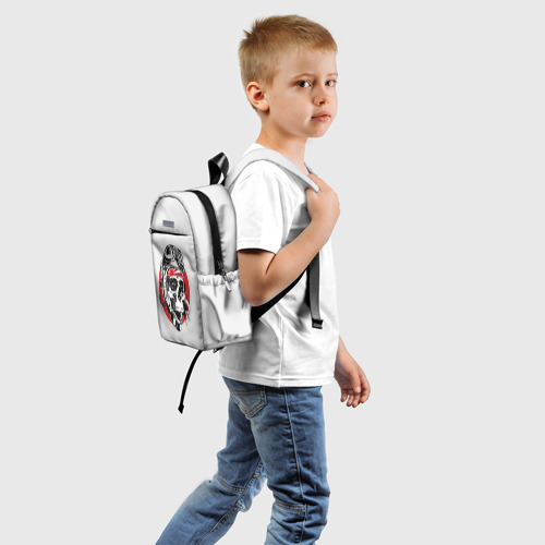 Детский рюкзак 3D с принтом Череп, вид сзади #1