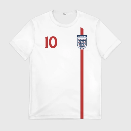 Мужская футболка 3D с принтом Майкл Оуэн Англия Ретро, вид спереди #2