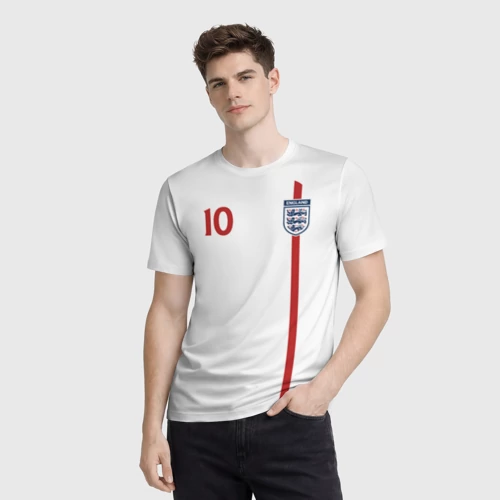 Мужская футболка 3D с принтом Майкл Оуэн Англия Ретро, фото на моделе #1