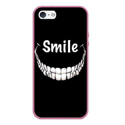 Чехол для iPhone 5/5S матовый Smile, цвет малиновый