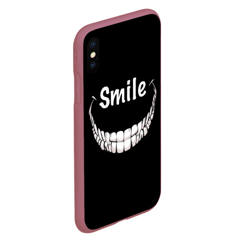 Чехол для iPhone XS Max матовый Smile, цвет малиновый - фото 3