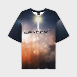 Мужская футболка oversize 3D Spacex 3D