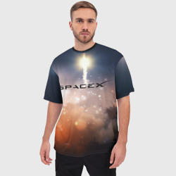 Мужская футболка oversize 3D Spacex 3D - фото 2