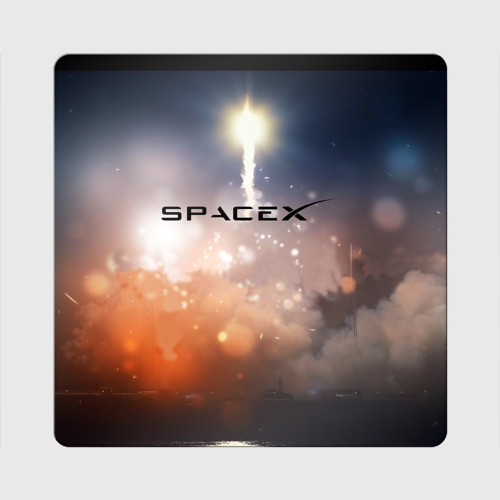 Магнит виниловый Квадрат Spacex 3D