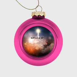 Spacex 3D – Стеклянный ёлочный шар с принтом купить