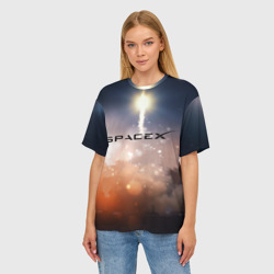 Женская футболка oversize 3D Spacex 3D - фото 2