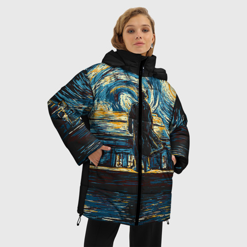 Женская зимняя куртка 3D с принтом Sherlock, фото на моделе #1