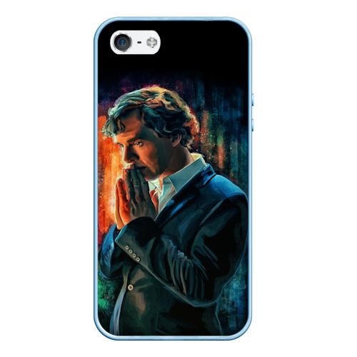 Чехол для iPhone 5/5S матовый Sherlock, цвет голубой