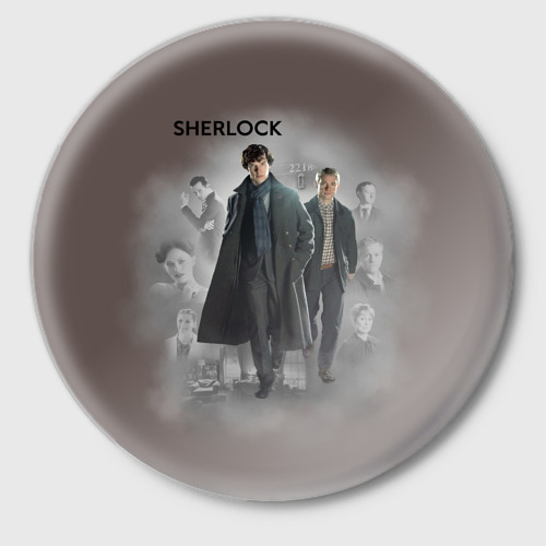 Значок Sherlock Шерлок, цвет белый