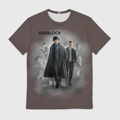 Мужская футболка 3D Sherlock Шерлок