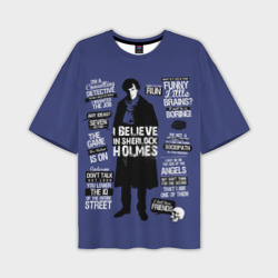 Мужская футболка oversize 3D Sherlock