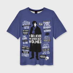 Женская футболка oversize 3D Sherlock